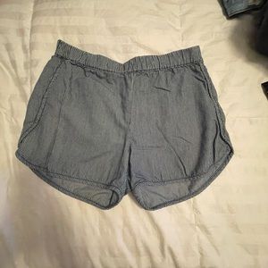 Madewell Blue and White Striped Shorts - Size: Medium